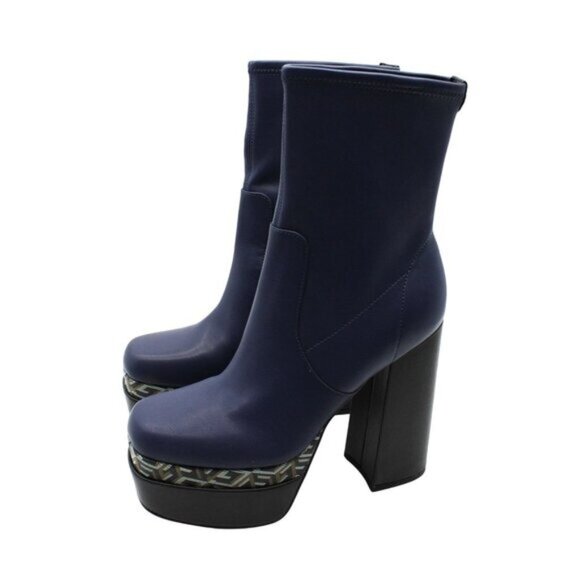 Guess Womens Blue Color Block 2 Platform Booties - Picture 4 of 8